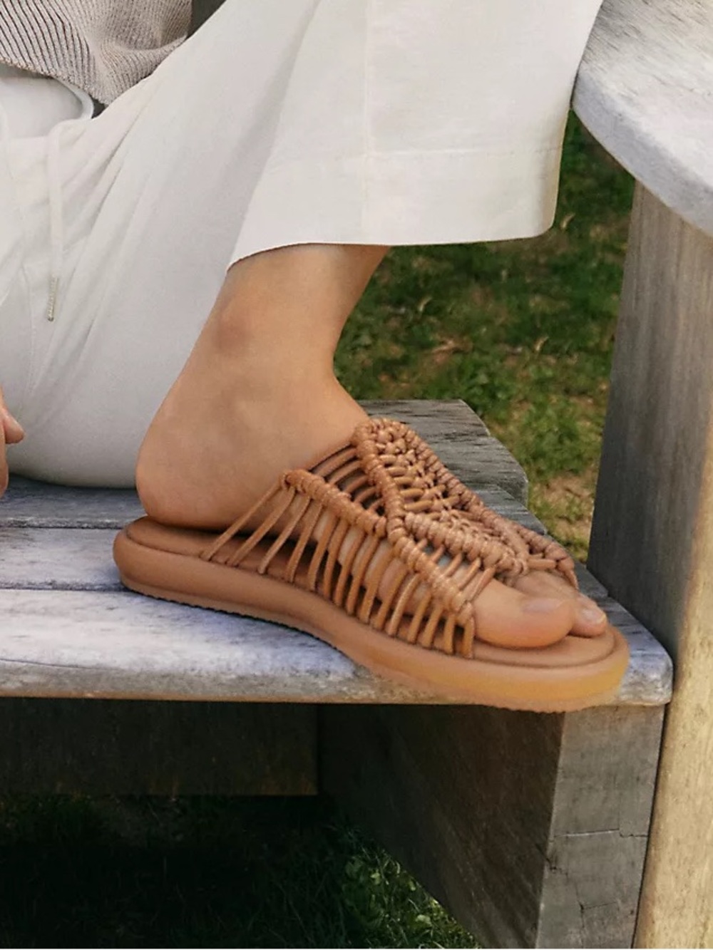 Kelsi Dagger Brooklyn Black Knotted Slide Sandals